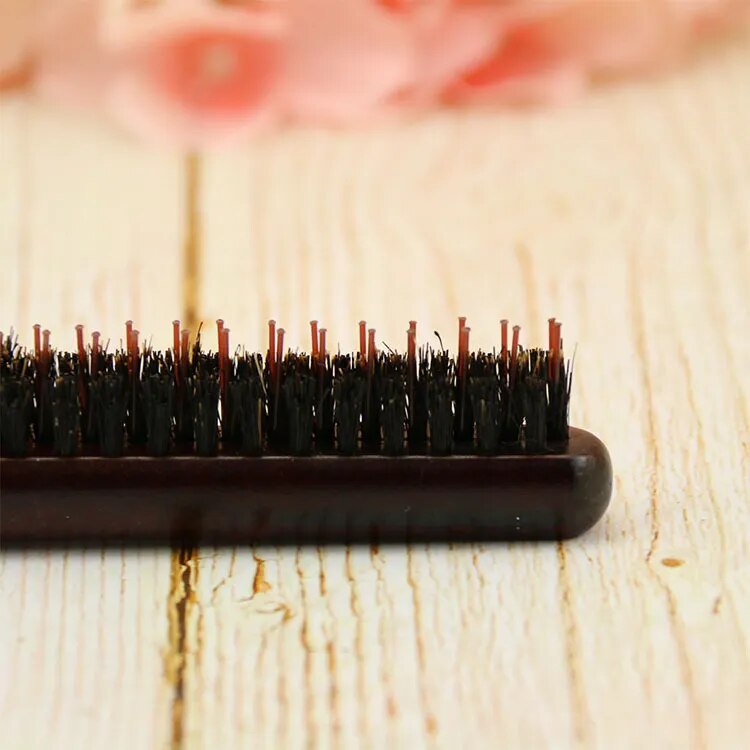 Professional Salon Boar Bristle Wood Hairbrush