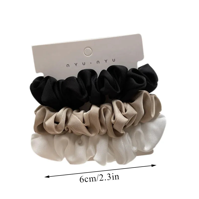 3Pcs Set Silk Satin Scrunchies