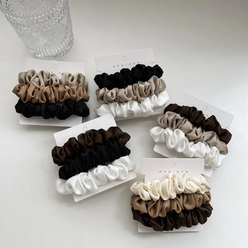 3Pcs Set Silk Satin Scrunchies