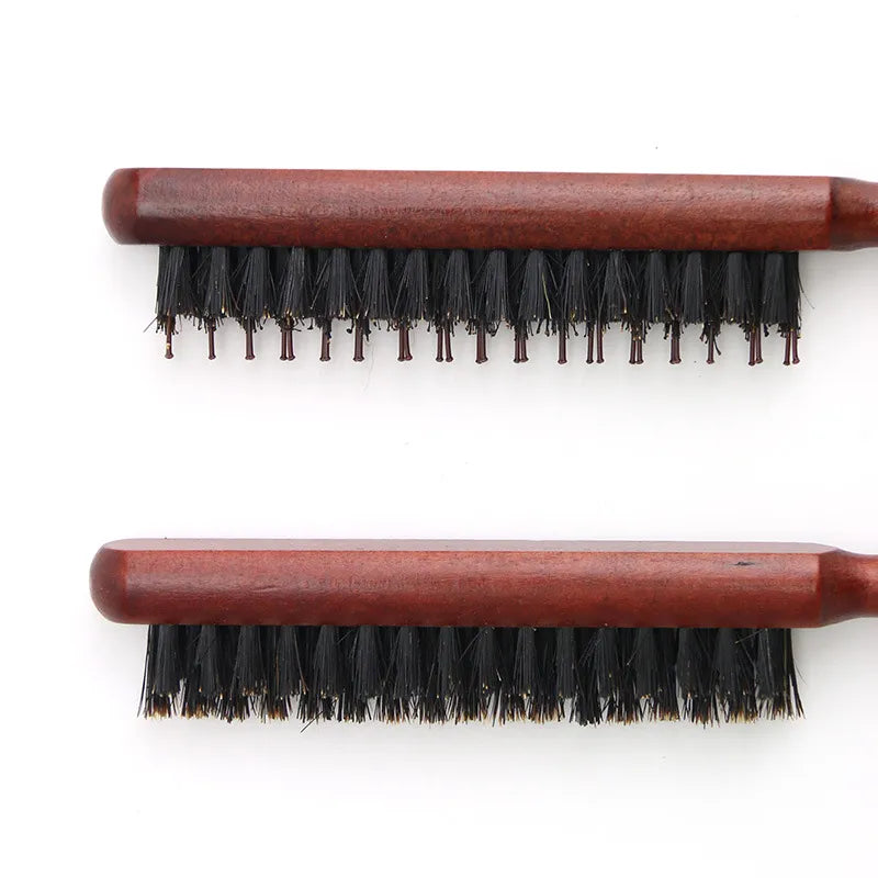 Professional Salon Boar Bristle Wood Hairbrush