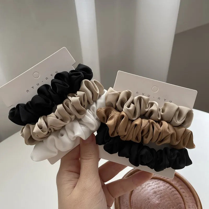 3Pcs Set Silk Satin Scrunchies