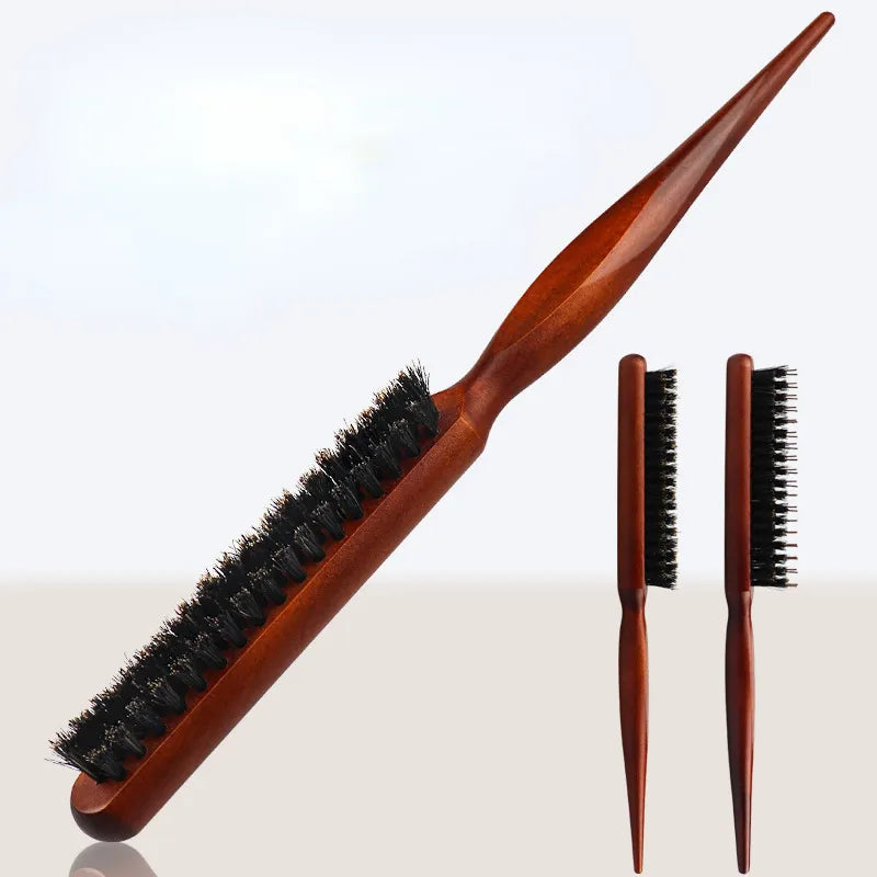 Professional Salon Boar Bristle Wood Hairbrush